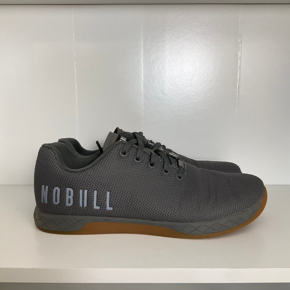 NOBULL Trainer Men 11 Women 12.5 Grey SuperFabric Gum Sole Athletic Gym Shoes